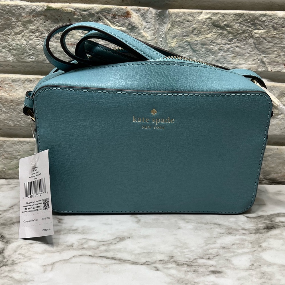 Kate Spade Sienna crossbody bag in refined grain leather blue. NWT